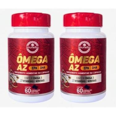 Imagem de Kit 2 Suplementoa Ômega 3 AZ 1400 Mg 20 Vitaminas e Minerais EPA DHA 60 Caps. Softgel-Unissex