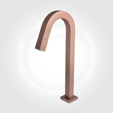 Imagem de Torneira de Pia para Banheiro Cuba de Apoio Rosé Fosco Color Open Perflex