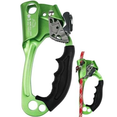 Imagem de AOKWIT Equipamento de escalada de liga de alumínio com certificação UIAA e CE, equipamento de rapel forte para escalada de árvores, arborista, resgate, montanhismo, espeleologia (mão direita verde 1)
