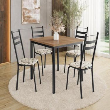 Imagem de Conjunto Sala de Jantar Mesa Quadrada 90cm Tampo BP com 4 Cadeiras Adr