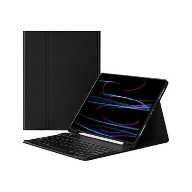 Imagem de Capa Para Tablet Com Teclado Bluetooth Para Samsung Tab S7 Plus/S7 FE/S8 Plus 12,4 Polegadas (Preto, Teclado comum)