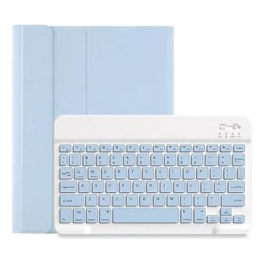 Imagem de Capa Para Tablet Com Teclado Bluetooth Para 5ª/6ª Geração,iPad Air1/Air2,iPad Pro 9.7 Polegadas (Azul Gelo, Teclado comum)