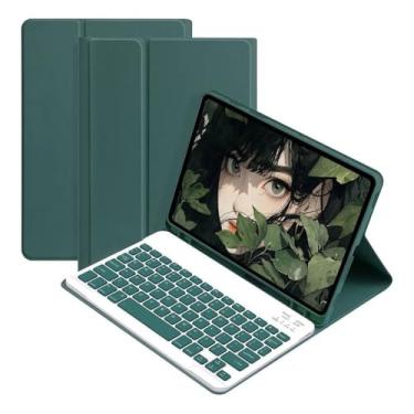 Imagem de Adequado para iPad Pro caixa protetora de tablet de 11 polegadas com teclado (2018/2020/2021/2022), teclado ultra fino (verde escuro, Estilo regular)