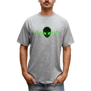 Imagem de Camiseta Masculina Dj Alien Engraçados Et - Bella Store, Cinza, M, Hom