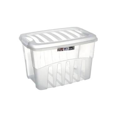 Imagem de Caixa Organizadora Multiuso Tampa Trava Transparente 19L Brinquedos Ro