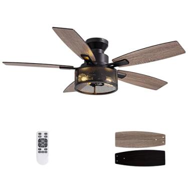 Imagem de LuminFan Ventilador De Teto Com Luzes E Controle Remoto, 46 Polegadas, Preto, Para Quarto, Sala De Estar 8836X46