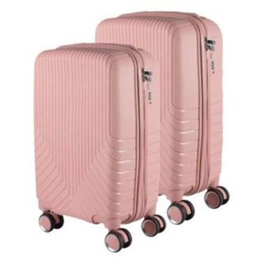 Imagem de Kit Mala Bordo 10kg + Mala Media 23kg POLIPROPILENO Maldivas Ultra Resistência rodinhas 360°Giratória