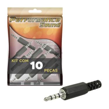 Imagem de 10x Plug Conector P3 Estéreo Alta Qualidade - Preço Especial - PERFORM