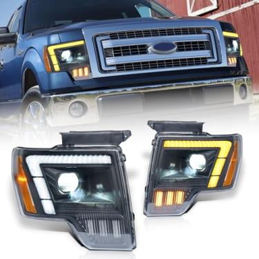 Imagem de Faróis de LED compatíveis com Ford F150 FX2/FX4/King Ranch/Lariat/Limited/Platinum/STX/SVT Raptor/XL/XLT/Lariat Limited 2009-2014