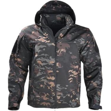 Imagem de Jaqueta Masculina Outono Inverno Fleece Tático Terno Jaqueta De Tempestade Jaqueta Tática Soft Shell À Prova De Vento E À Prova D'água, black cp, XXL