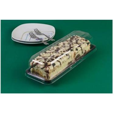 Imagem de Embalagem para Torta Bolo Fatiada Contemporânea Alta PRETA G63M com 10