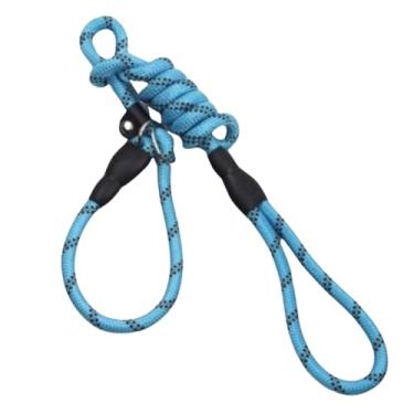 Imagem de MANA OHANA TREATS Coleira de treinamento de cães MOT | Guia refletiva sem puxar para cães de 1,5 m | Coleira de corda de nylon durável para treinamento e caminhada (azul)