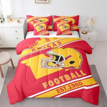 Imagem de Erosebridal Cama de futebol americano em uma bolsa, decoração esportiva moderna para quarto de meninos, conjunto de cama com capacete de futebol americano, ilustração de mapa da cidade, conjunto de
