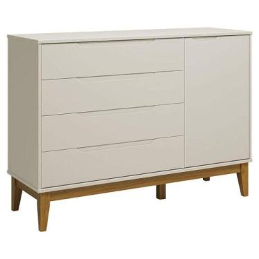 Imagem de Cômoda Com Porta Classic Elfe Areia Acetinado Amadeirado - Reller - RE