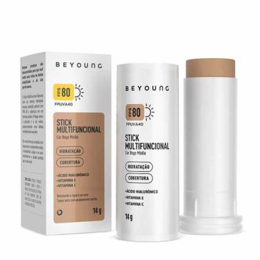Imagem de Protetor Solar Facial Beyoung Stick Multifuncional FPS80 Cor Bege Médio 14g
