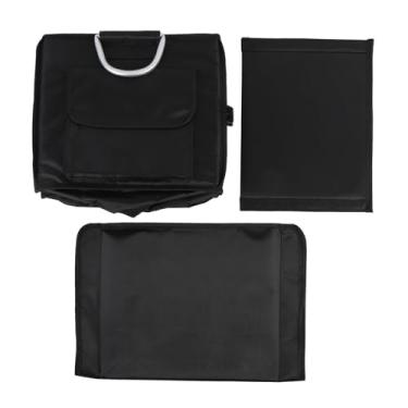 Imagem de AYNEFY Caixa de Armazenamento de Carro Dobrável Organizador de Carga Espaçoso Oxford para Comprar Compras (Preto sem tampa)