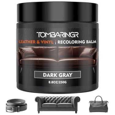 Imagem de TOMBARINGR Kit de reparo de couro bálsamo de recoloração de couro para móveis, corante de couro para móveis, assentos de carro, reparo de sapatos, tinta de couro para couro arranhado e desbotado