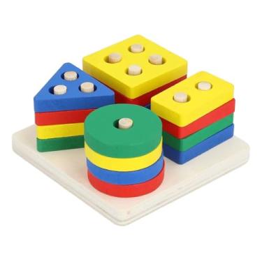 Imagem de Brinquedo Educativo e Criativo de Aprendizado Encaixe Geométrico Montessoriano Prancha de Seleção em Madeira