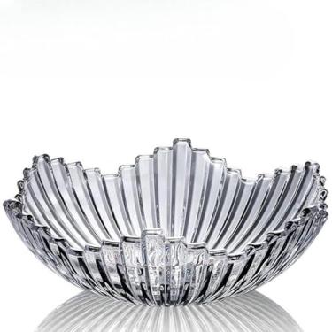 Imagem de Fruteira de Cristal Redonda Decorativa, 29x8CM, Centro de Mesa de Luxo, Tigela em Vidro Moderno para Guardar Frutas e Alimentos, Organizador de Mesa (Cristal Transparente)