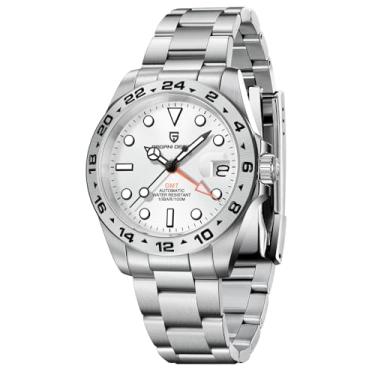 Imagem de Pagani Design Relógios masculinos NH34 Movimento Mecânico Automático GMT, Cristal de Safira de 40 mm, Aço Inoxidável 316L, Calendário Luminoso Resistente à Água 100 m