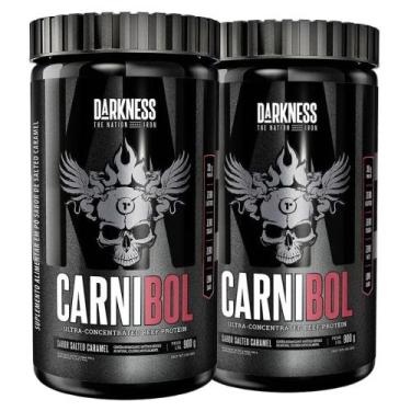 Imagem de Kit 2 Carnibol Proteina Isolado Caramelo 900g - Darkness