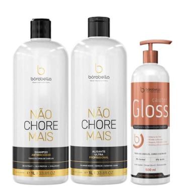 Imagem de Kit Progressiva Não Chore 1l e Cauter Gloss 500ml Espelhamento - Borab