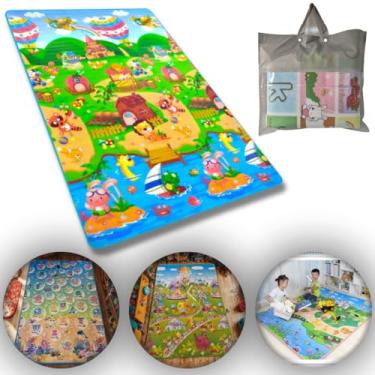 Imagem de Tapete Atividade Térmico Tatame Infantil Bebê 1,80x1,20 Dobrável Atividades Criança Engatinhar Portátil Educativo Gigante Estampas (Pista)