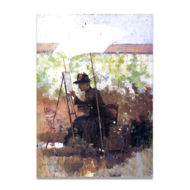 Imagem de Sketch For A Pupil John Lavery Iconic Realist Portrait & War Scene Canvas Art – Decoração de parede irlandesa atemporal para casa 39,98 x 56 cm Un Framed