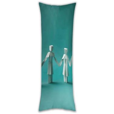 Imagem de Capa de travesseiro de corpo de papel ultra macia respirável longa fronha 137.2 cm x 50.8 cm fronha decorativa com zíper oculto fronhas para sofá de quarto