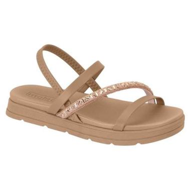 Imagem de Sandália Plataforma Nude Salto Flatform Conforto Moleca Papete, Nude, 