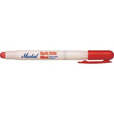 Imagem de Markal 61128- Quik Stik Mini marcador de tinta sólida, perfeito para madeira, metal, marcação e construção de pneus, marcas em qualquer superfície molhada, lisa, áspera ou quente, cor vermelha (pacote