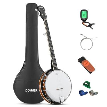 Imagem de Donner Banjo Guitarra Banjolele Tenor de 5 Cordas Tamanho Completo com Kit Banjo Sintonizador Gig Bag, Instrumentos Musicais de Cordas para Adultos Iniciantes, DBJ-200