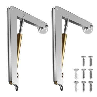 Imagem de Dobradiça de suporte de tampa, dobradiças de caixa de brinquedos, dobradiças hidráulicas resistentes para caixas de brinquedo de madeira, camas e tampa pesada, caixa de ferramentas e porta de piso do