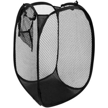 Imagem de Cesto Organizador Grande Para Roupas e Brinquedos Dobrável Furadinho Multiuso Roupa Suja 40x40x70