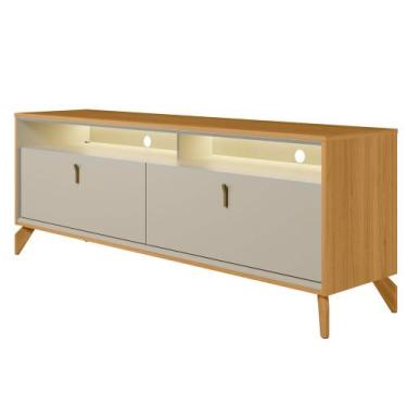 Imagem de Rack Para Sala de Estar TV 70 Pol Com LED 160cm Naomi L05 Tauari Off W