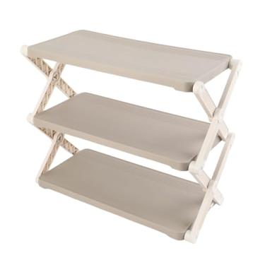 Imagem de Cffuvros Rack de Sapato Dobrável para Guarda Roupas e Corredores, Pequeno Armário de Rack de Sapatos Estreitos, Rack de Armazenamento de Sapatos Vertical Dobrável Resistente para C (3 Nível)