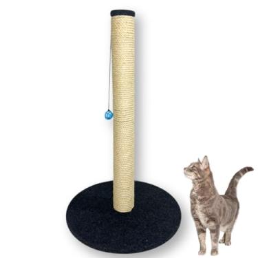 Imagem de Arranhador para Gato Torre 86cm de Altura Base Grande com Carpete Brinquedo Interativo Sisal 8mm (Preto)
