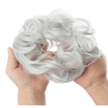 Imagem de 2 Coque Aplique Grego Elástico cabelo Sintético Rabico - ANAS, cinza p