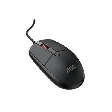 Imagem de Mouse Óptico AOC Com Fio USB Preto 1000 DPI Ergonômico