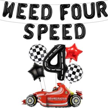 Imagem de Need Four Speed Birthday Decorations - 40 inch Racetrack Number 4 Balloon - Racing Balloons for Racing Birthday Decorations - Race Car Birthday Party Supplies