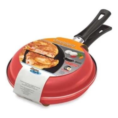 Imagem de Omeleteira N18 Antiaderente Alumínio Dona Chefa, Vermelho