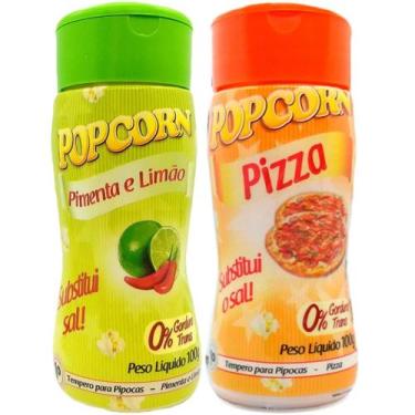 Imagem de Temperos Pipoca Caixa 12 Frascos 6 Pizza E 6 Pimenta E Limão - Flavore