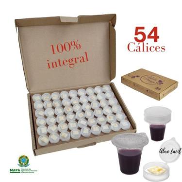Imagem de Kit Ceia com Suco de Uva Estojo com pão 54 unid - Cálice Nova Aliança