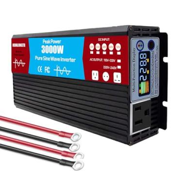 Imagem de HENGJINGTR 72V a 110V Car Power Inverter 3000W (pico) inversores de energia de onda senoidal pura para veículos Truck Home com 1 tomadas AC para caminhão, veículos,72vto110v