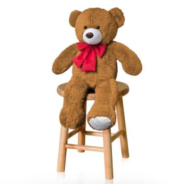 Imagem de ALEPLUSH - Urso De Pelúcia P 50cm Com Laço - Mel Com Vermelho