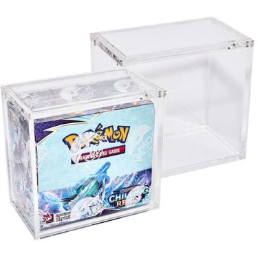 Imagem de Vitrine acrílica e protetores de platina para Pokémon Booster Box - Pl