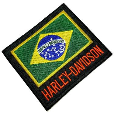 Imagem de Bandeira Brasil moto patch bordado passar a ferro ou costura - BR44