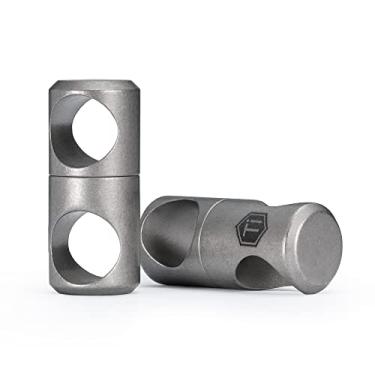 Imagem de KeyUnity KA07 Anel giratório de titânio chaveiro conector 2 peças, antiembaraço giratório 360° para mosquetão e anéis divididos (jateado)