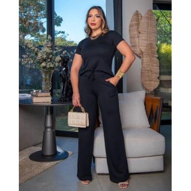 Imagem de Conjunto blusa goiao e wide leg moletinho -tamanho m - LOURENT 