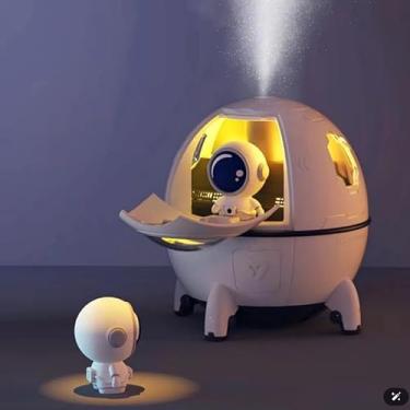Imagem de Umidificador de Ar Astronauta 220ml, Luz LED Colorida, Pulverizador de Névoa USB, Ornamento Elegante, Volume de Pulverização 40ml/H (BRANCO)